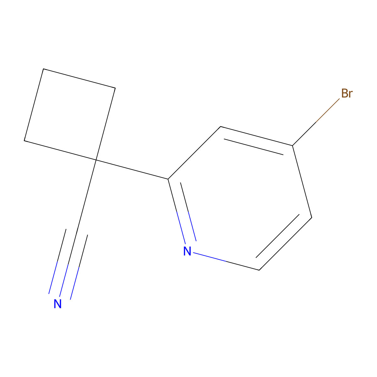 1-(4-Bromopyridin-2-yl)cyclobutane-1-carbonitrile molecular structure, CAS 1163707-59-2