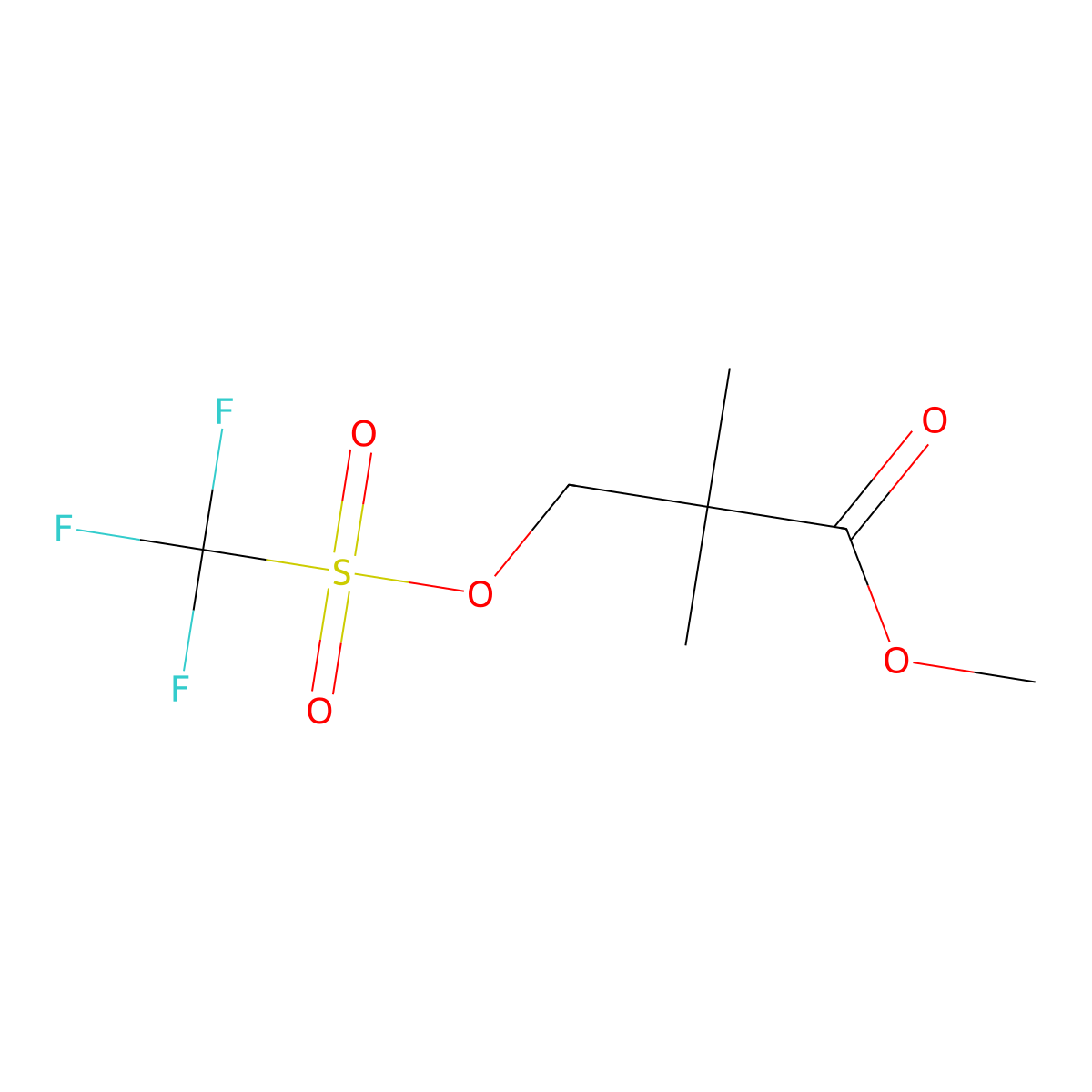 Methyl 2,2-dimethyl-3-(trifluoromethanesulfonyloxy)propanoate molecular structure, CAS 1163707-68-3