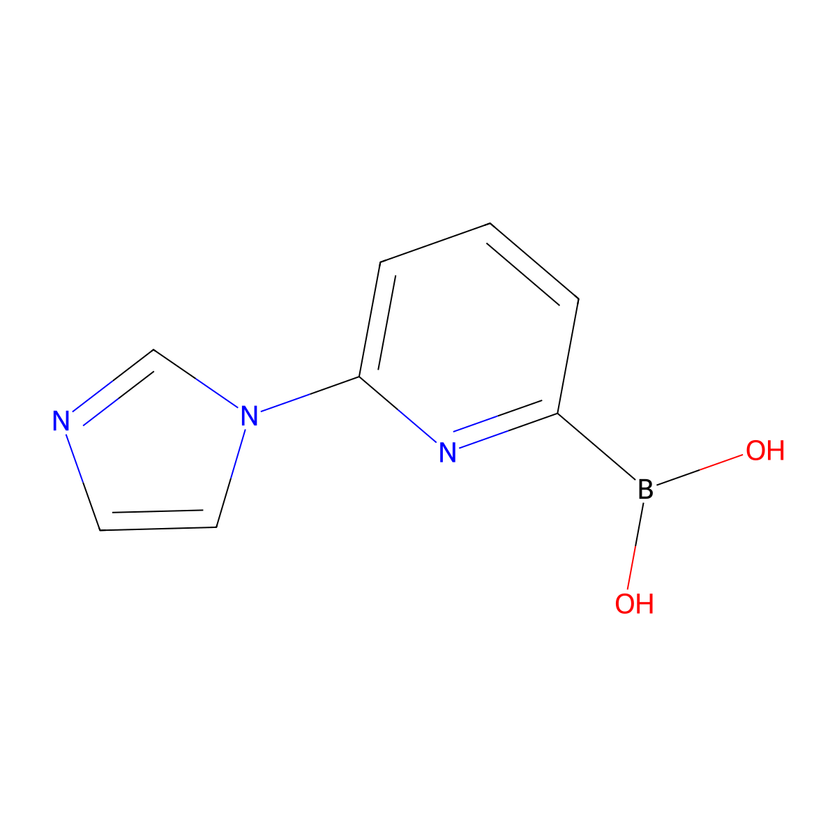 (6-(1H-Imidazol-1-yl)pyridin-2-yl)boronic acid molecular structure, CAS 1163707-69-4