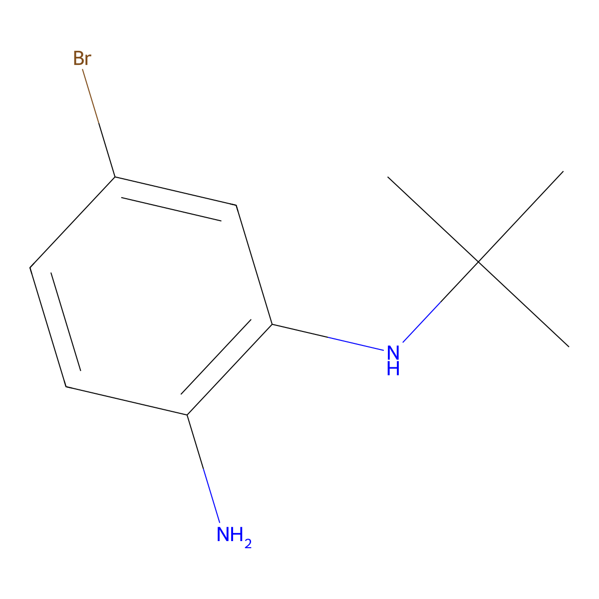 5-Bromo-1-N-tert-butylbenzene-1,2-diamine molecular structure, CAS 1163707-72-9