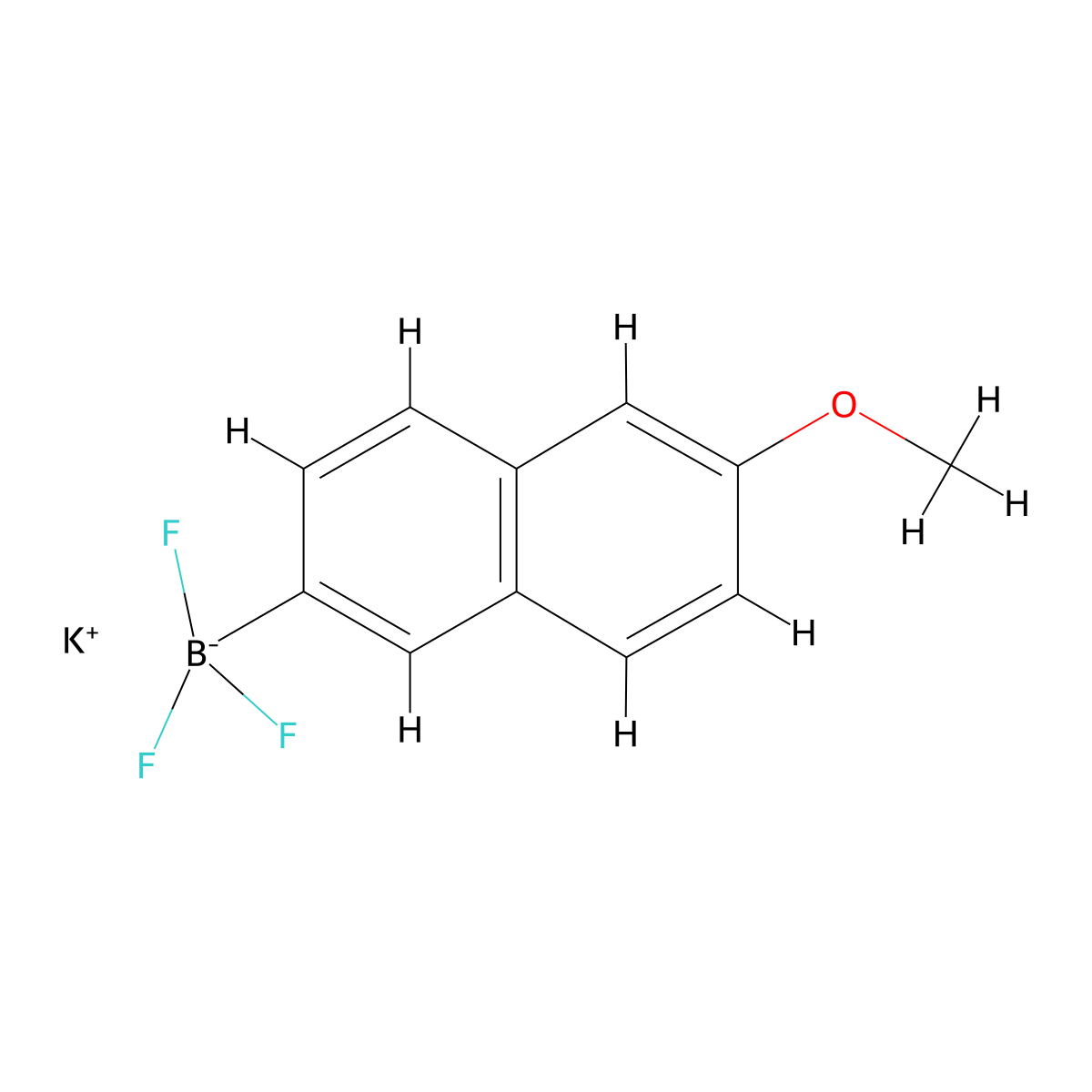 Potassium trifluoro(6-methoxynaphthalen-2-yl)boranuide molecular structure, CAS 1163708-25-5