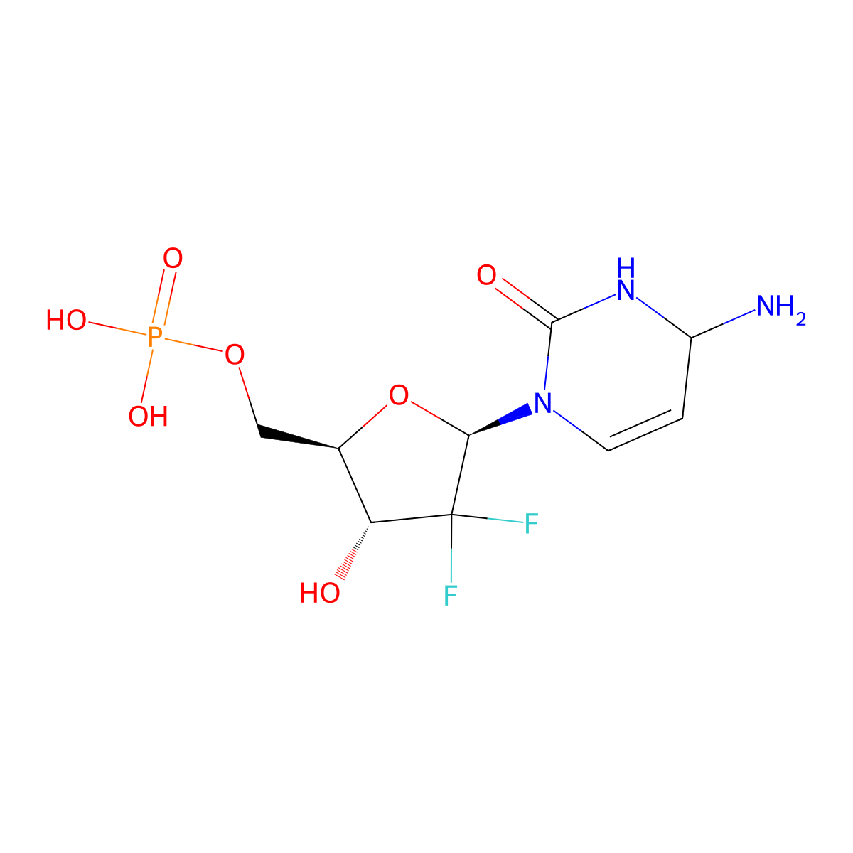 Gemcitabine 5'-monophosphate molecular structure, CAS 116371-67-6