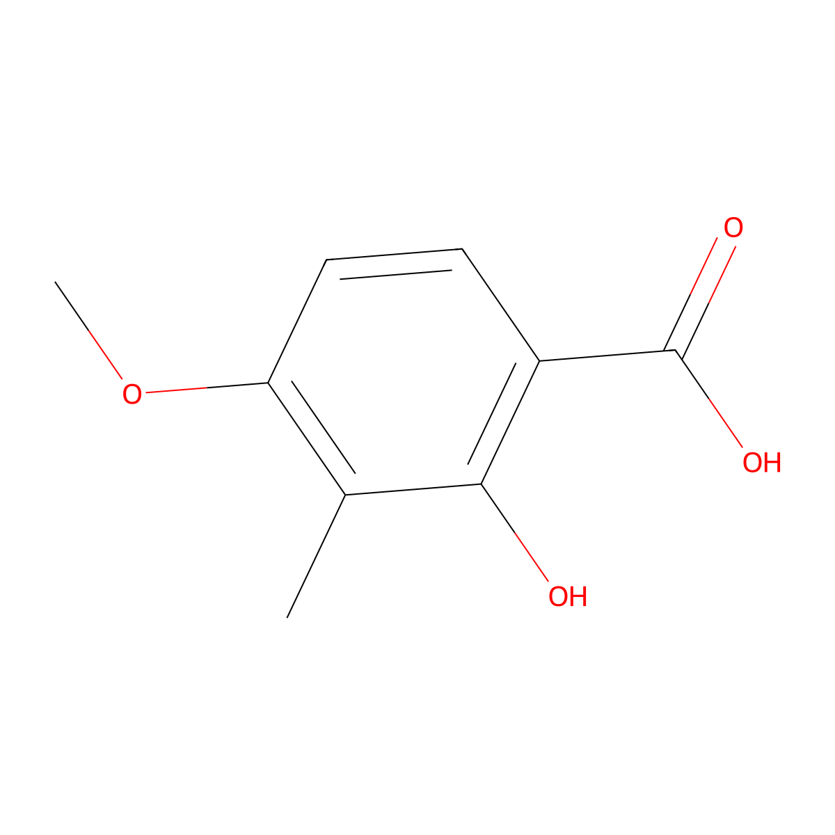 2-Hydroxy-4-methoxy-3-methylbenzoic acid molecular structure, CAS 116371-82-5