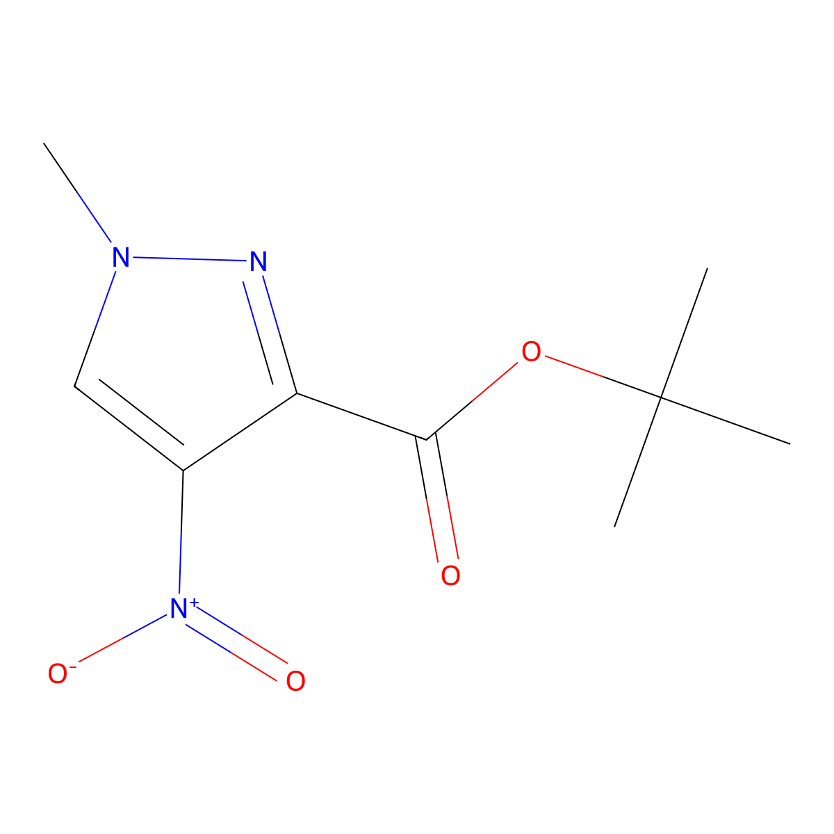 tert-Butyl 1-methyl-4-nitro-1H-pyrazole-3-carboxylate molecular structure, CAS 1163714-74-6