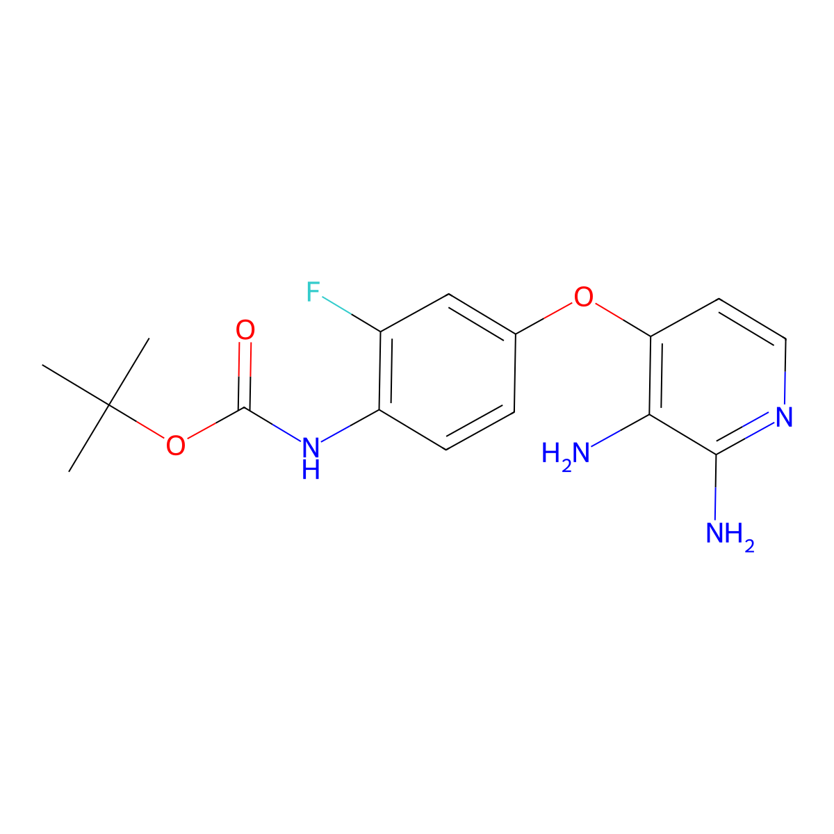 tert-Butyl (4-((2,3-diaminopyridin-4-yl)oxy)-2-fluorophenyl)carbamate molecular structure, CAS 1163720-66-8