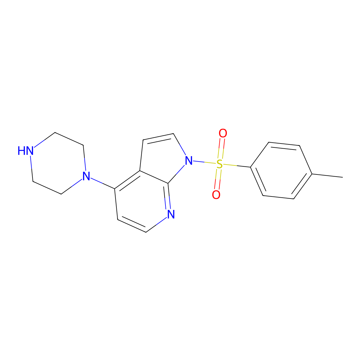 1-[(4-Methylphenyl)sulfonyl]-4-(1-piperazinyl)-1H-pyrrolo[2,3-B]pyridine molecular structure, CAS 1163729-15-4