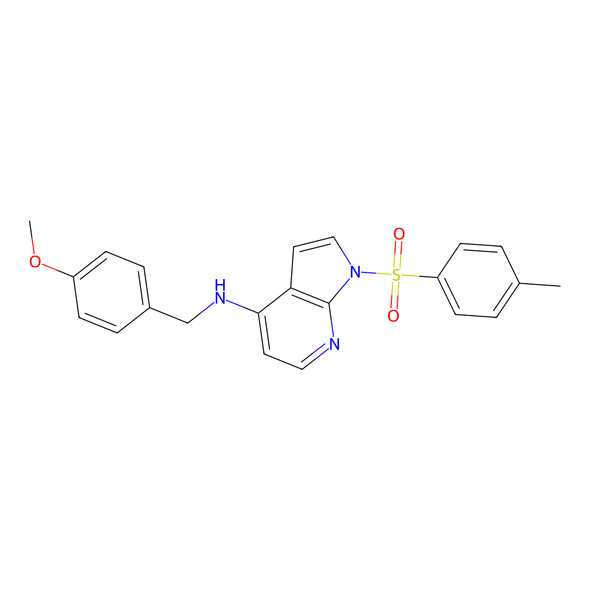 N-(4-Methoxybenzyl)-N-{1-[(4-methylphenyl)sulfonyl]-1H-pyrrolo[2,3-B]pyridin-4-YL}amine molecular structure, CAS 1163729-17-6