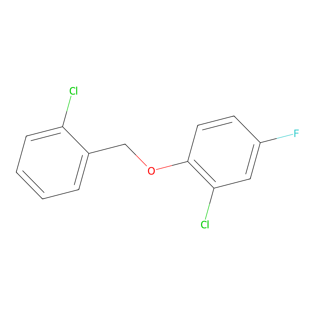 2-Chlorobenzyl 2-chloro-4-fluorophenyl ether molecular structure, CAS 1163729-30-3