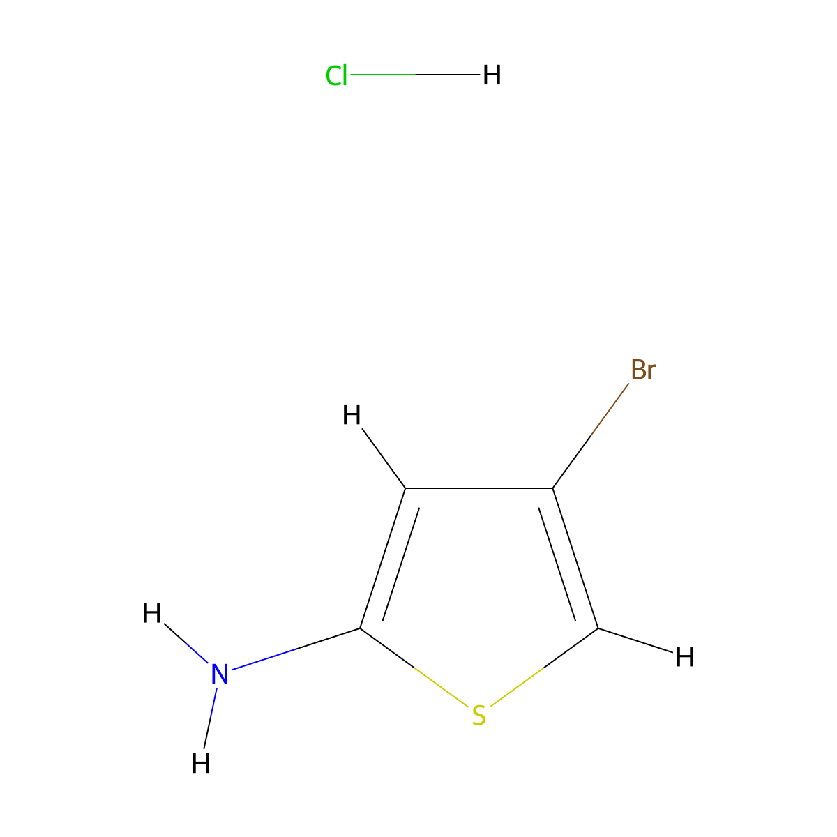 4-Bromothiophen-2-amine hydrochloride molecular structure, CAS 1163729-45-0