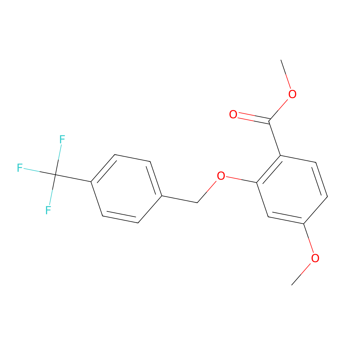 Methyl 4-methoxy-2-{[4-(trifluoromethyl)benzyl]oxy}benzoate molecular structure, CAS 1163729-46-1