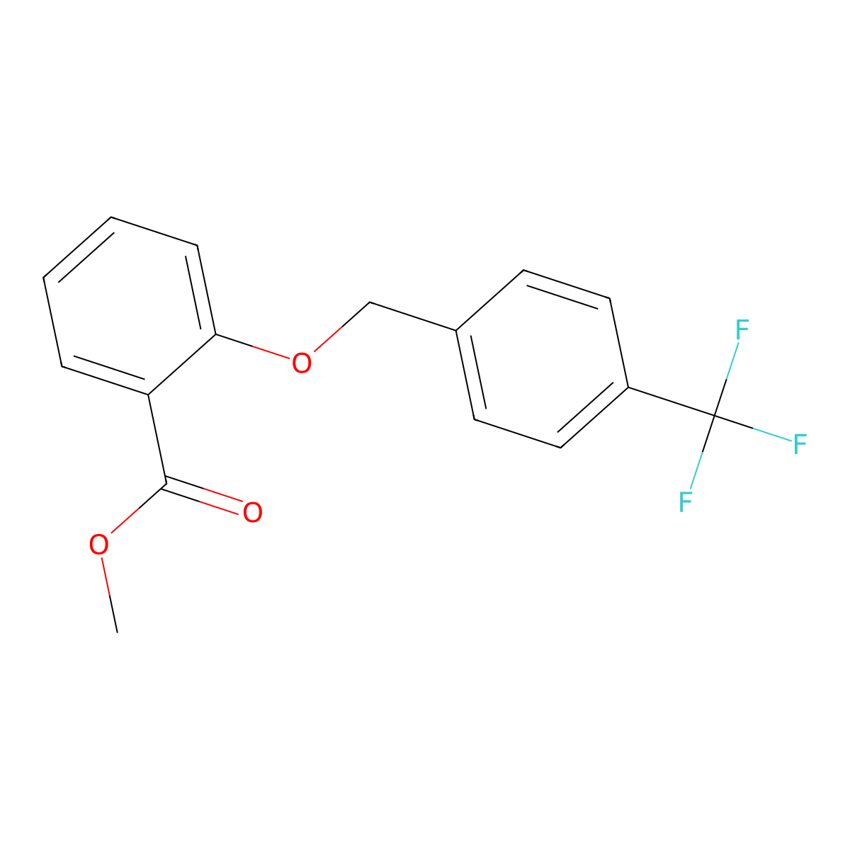 Methyl 2-{[4-(trifluoromethyl)benzyl]oxy}benzoate molecular structure, CAS 1163729-48-3