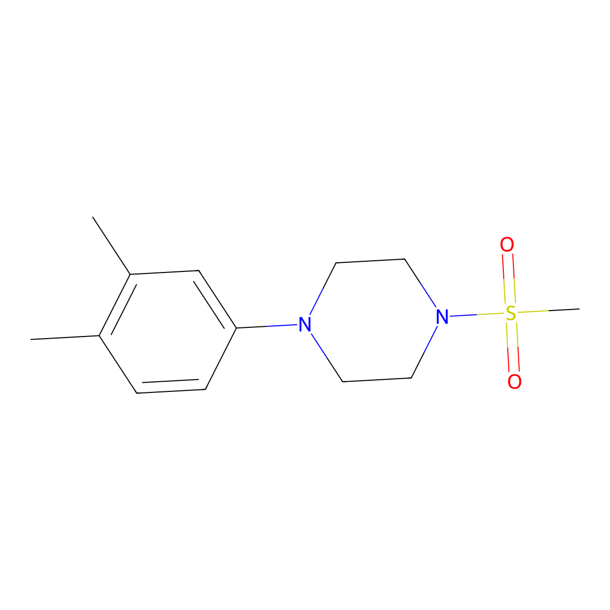1-(3,4-Dimethylphenyl)-4-methanesulfonylpiperazine molecular structure, CAS 1163729-80-3
