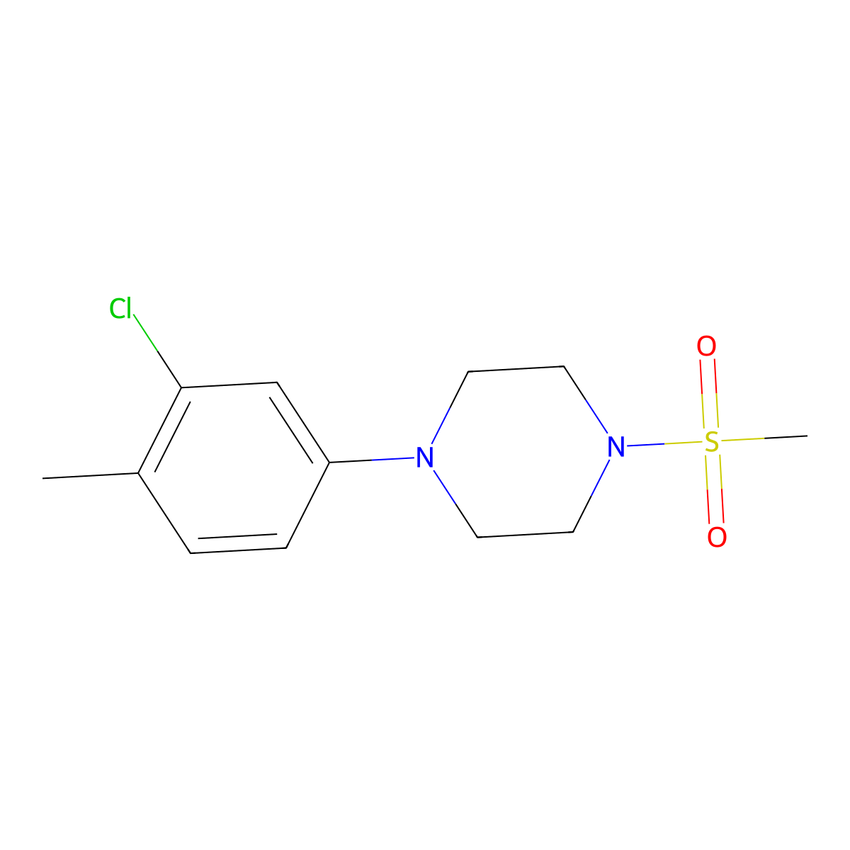 1-(3-Chloro-4-methylphenyl)-4-(methylsulfonyl)piperazine molecular structure, CAS 1163729-81-4