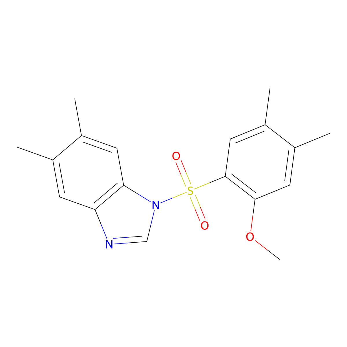 1-(2-methoxy-4,5-dimethylbenzenesulfonyl)-5,6-dimethyl-1H-1,3-benzodiazole molecular structure, CAS 1163729-85-8