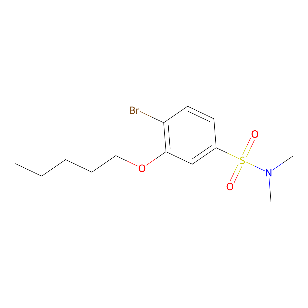 [(4-Bromo-3-pentyloxyphenyl)sulfonyl]dimethylamine molecular structure, CAS 1163729-86-9