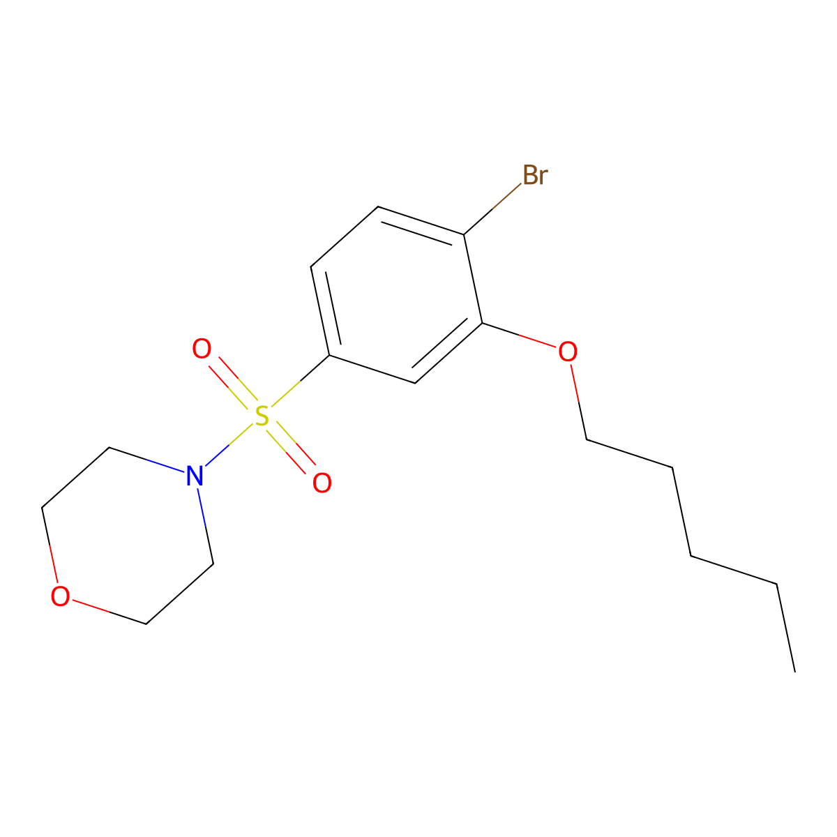 4-[4-Bromo-3-(pentyloxy)benzenesulfonyl]morpholine molecular structure, CAS 1163729-87-0