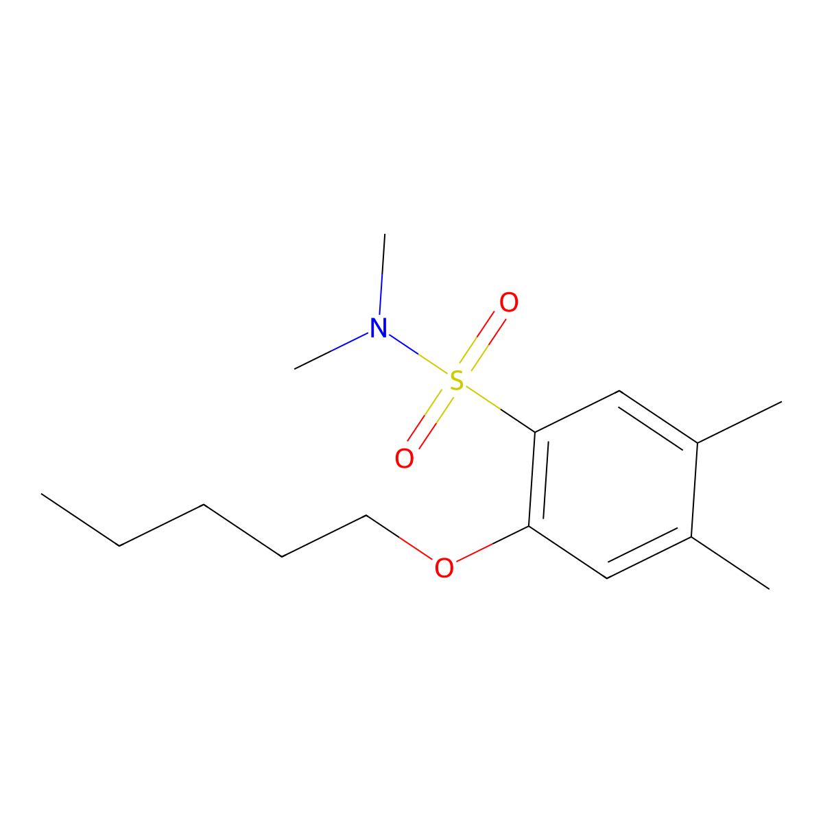 [(4,5-Dimethyl-2-pentyloxyphenyl)sulfonyl]dimethylamine molecular structure, CAS 1163729-92-7