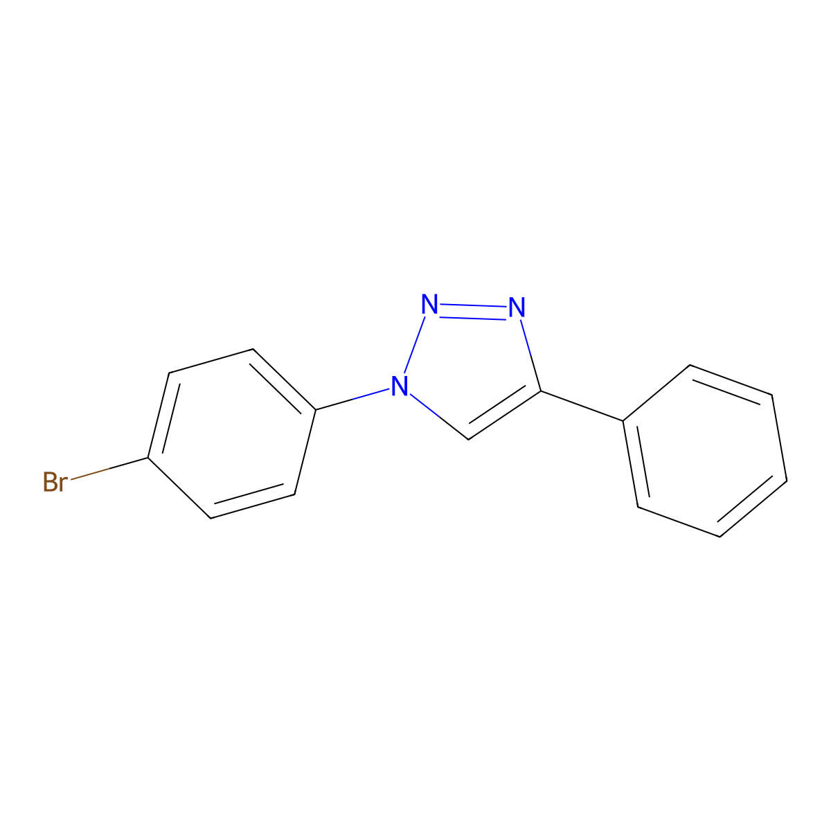 1-(4-Bromophenyl)-4-phenyl-1H-1,2,3-triazole molecular structure, CAS 116373-83-2