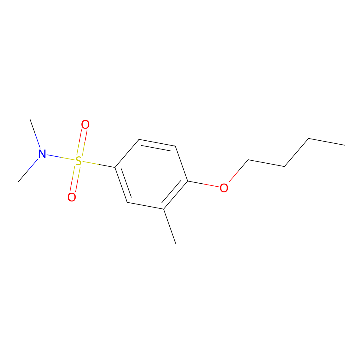 [(4-Butoxy-3-methylphenyl)sulfonyl]dimethylamine molecular structure, CAS 1163730-00-4