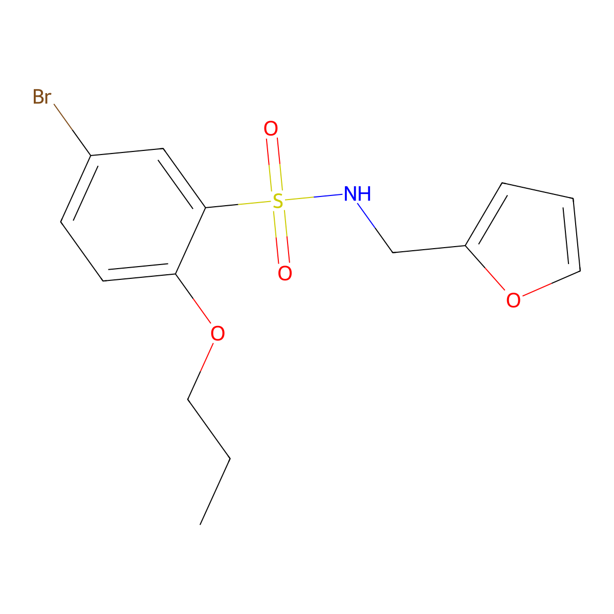 [(5-Bromo-2-propoxyphenyl)sulfonyl](2-furylmethyl)amine molecular structure, CAS 1163730-02-6