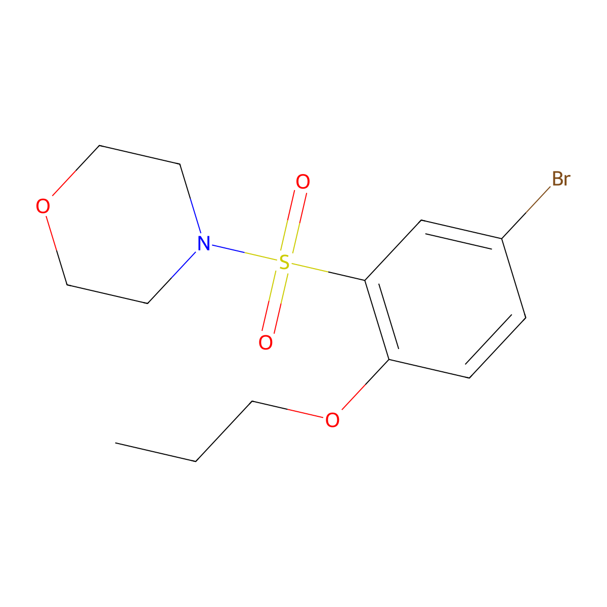 4-(5-Bromo-2-propoxybenzenesulfonyl)morpholine molecular structure, CAS 1163730-35-5