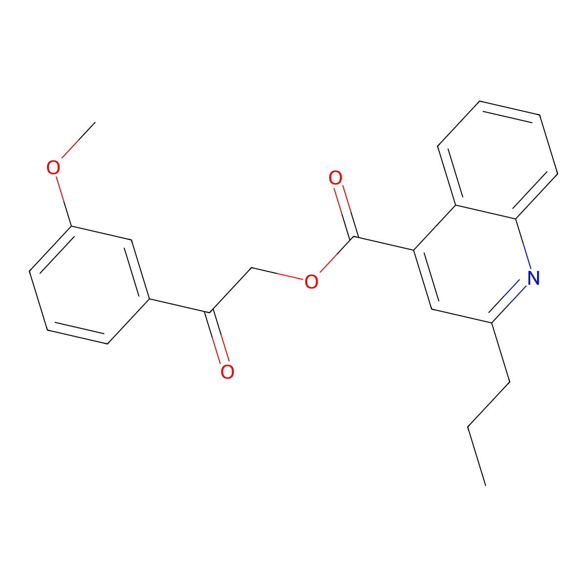 2-(3-Methoxyphenyl)-2-oxoethyl 2-propyl-4-quinolinecarboxylate molecular structure, CAS 1163730-37-7