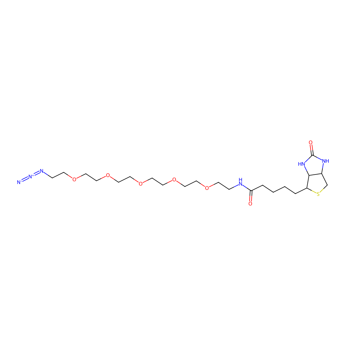 Biotin-PEG5-azide molecular structure, CAS 1163732-89-5