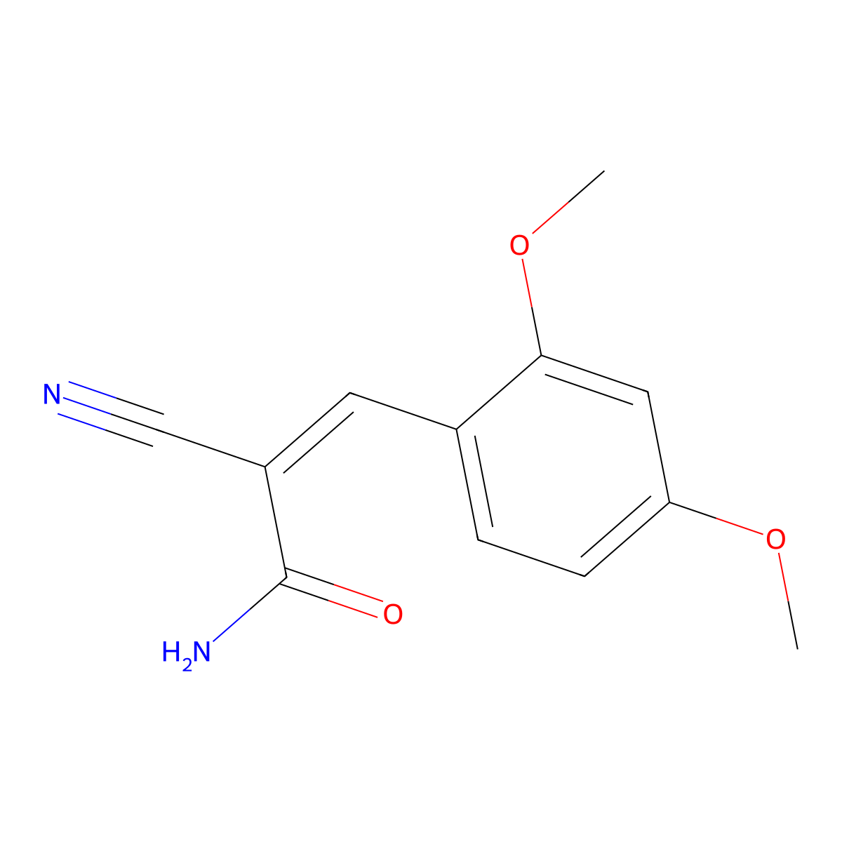 Alpha-cyano-2,4-dimethoxycinnamamide molecular structure, CAS 116374-02-8