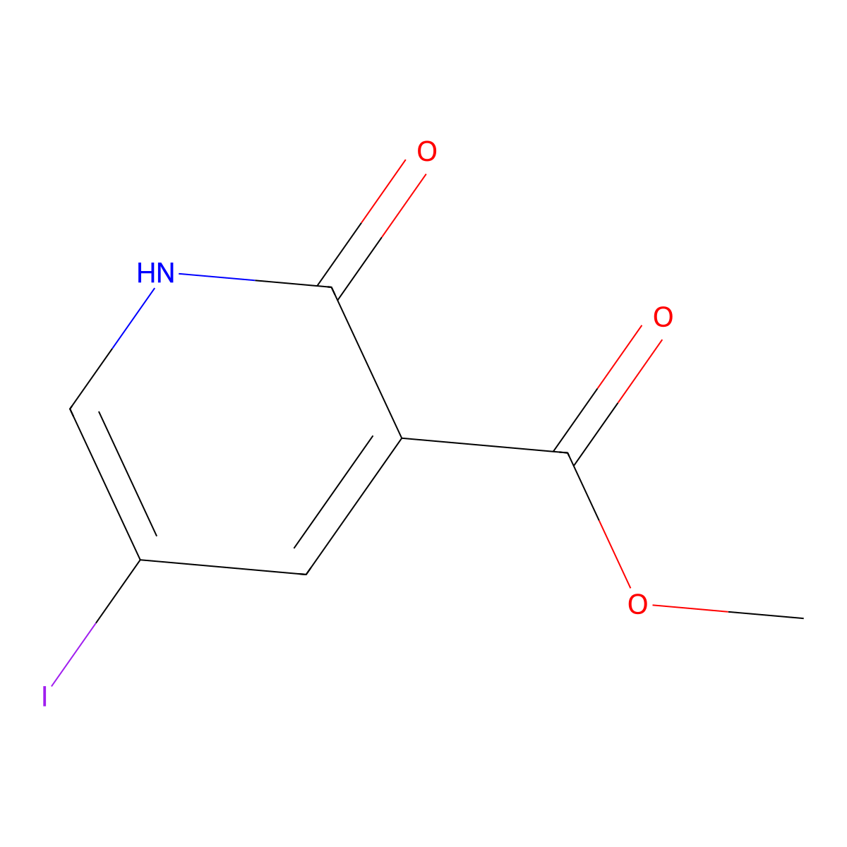 2-Hydroxy-5-iodo-nicotinic acid methyl ester molecular structure, CAS 116387-40-7