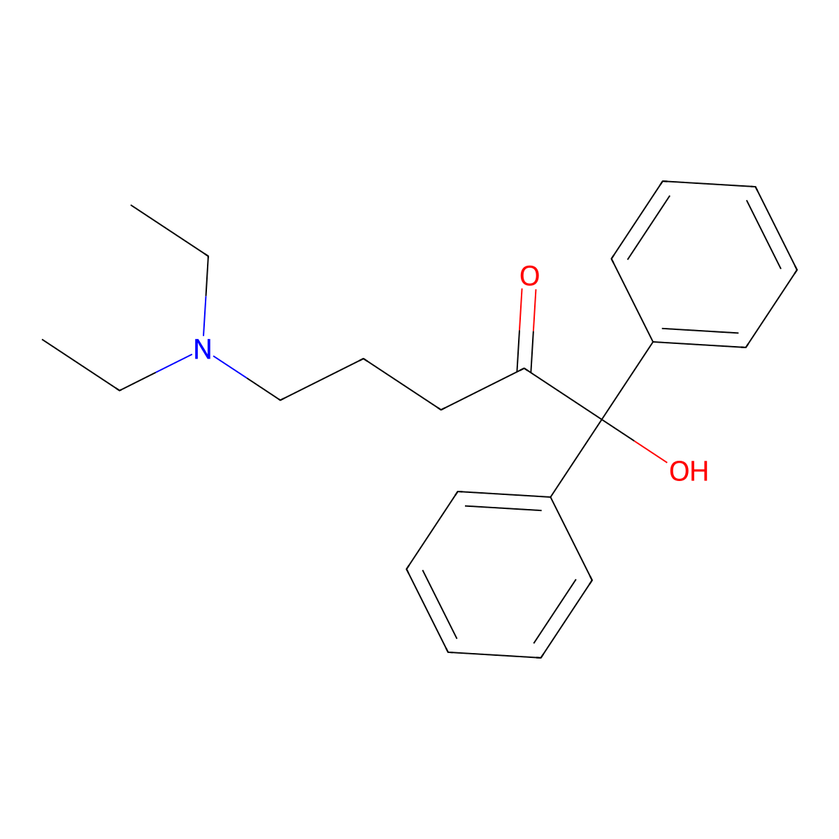 5-(Diethylamino)-1-hydroxy-1,1-diphenyl-2-pentanone molecular structure, CAS 1164-39-2