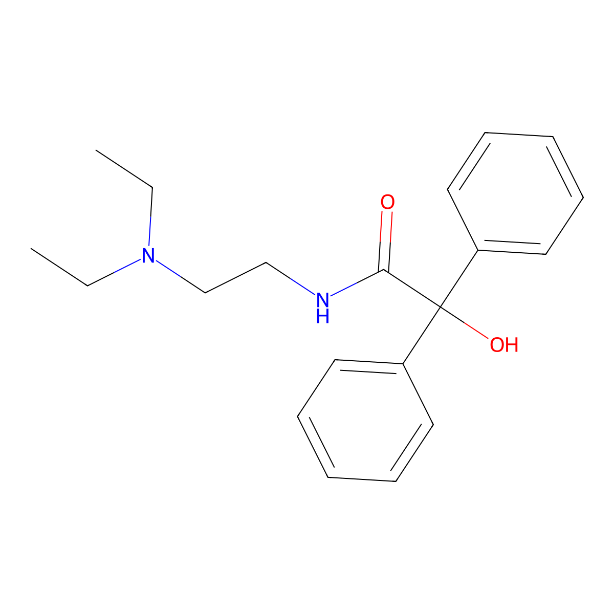 Benzilamide, N-(2-(diethylamino)ethyl)- molecular structure, CAS 1164-41-6