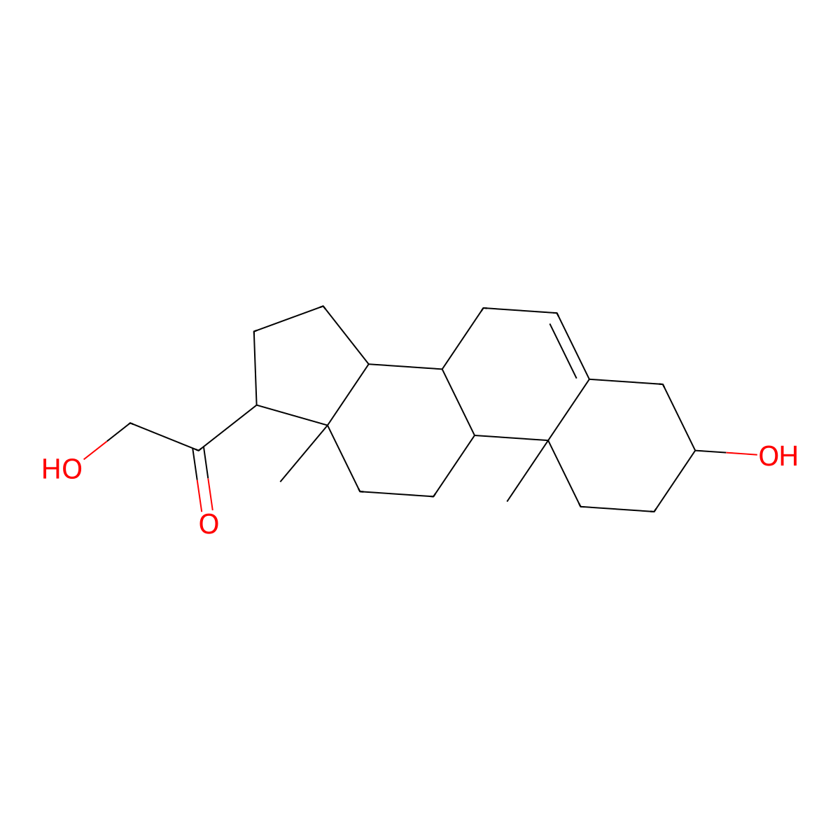 21-Hydroxypregnenolone molecular structure, CAS 1164-98-3