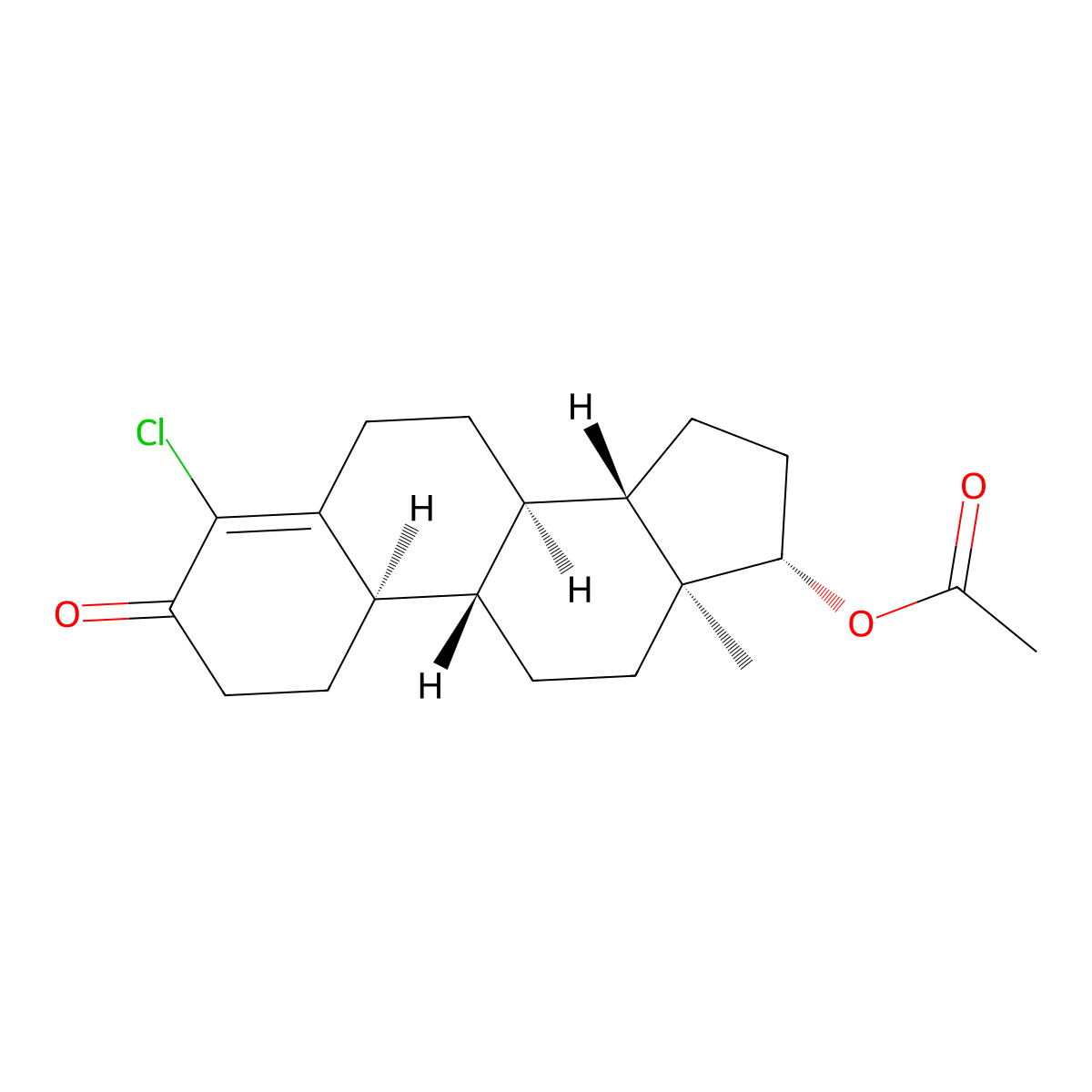 (17beta)-17-(Acetyloxy)-4-chloroestr-4-en-3-one molecular structure, CAS 1164-99-4
