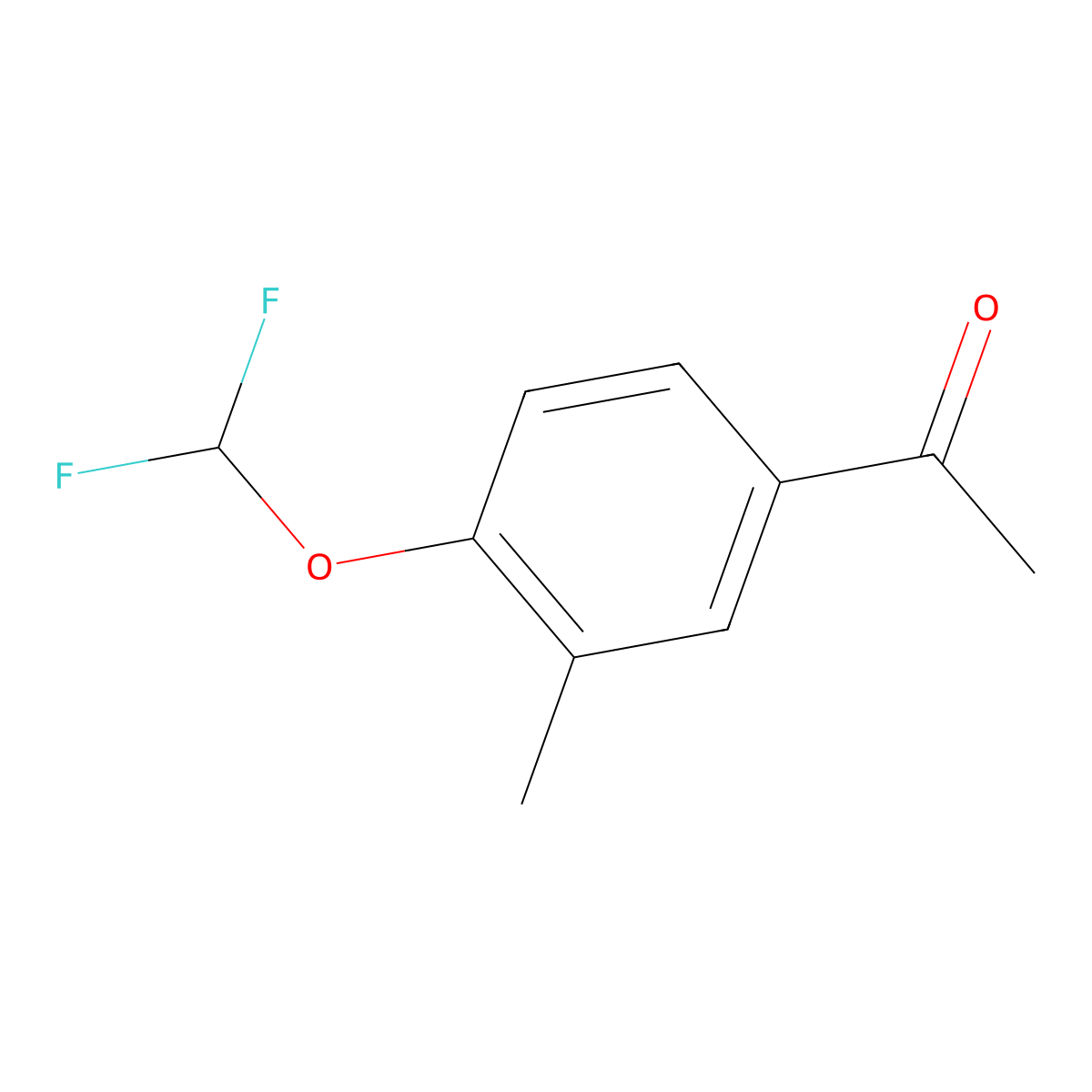 1-(4-Difluoromethoxy-3-methyl-phenyl)-ethanone molecular structure, CAS 116400-19-2