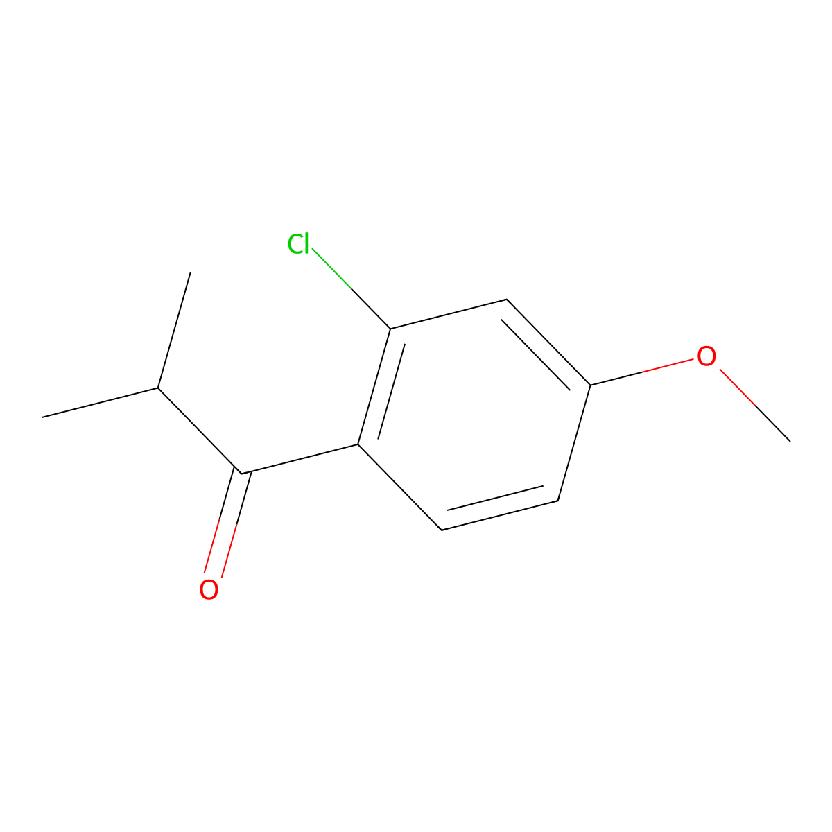 1-(2-Chloro-4-methoxyphenyl)-2-methyl-1-propanone molecular structure, CAS 116400-86-3