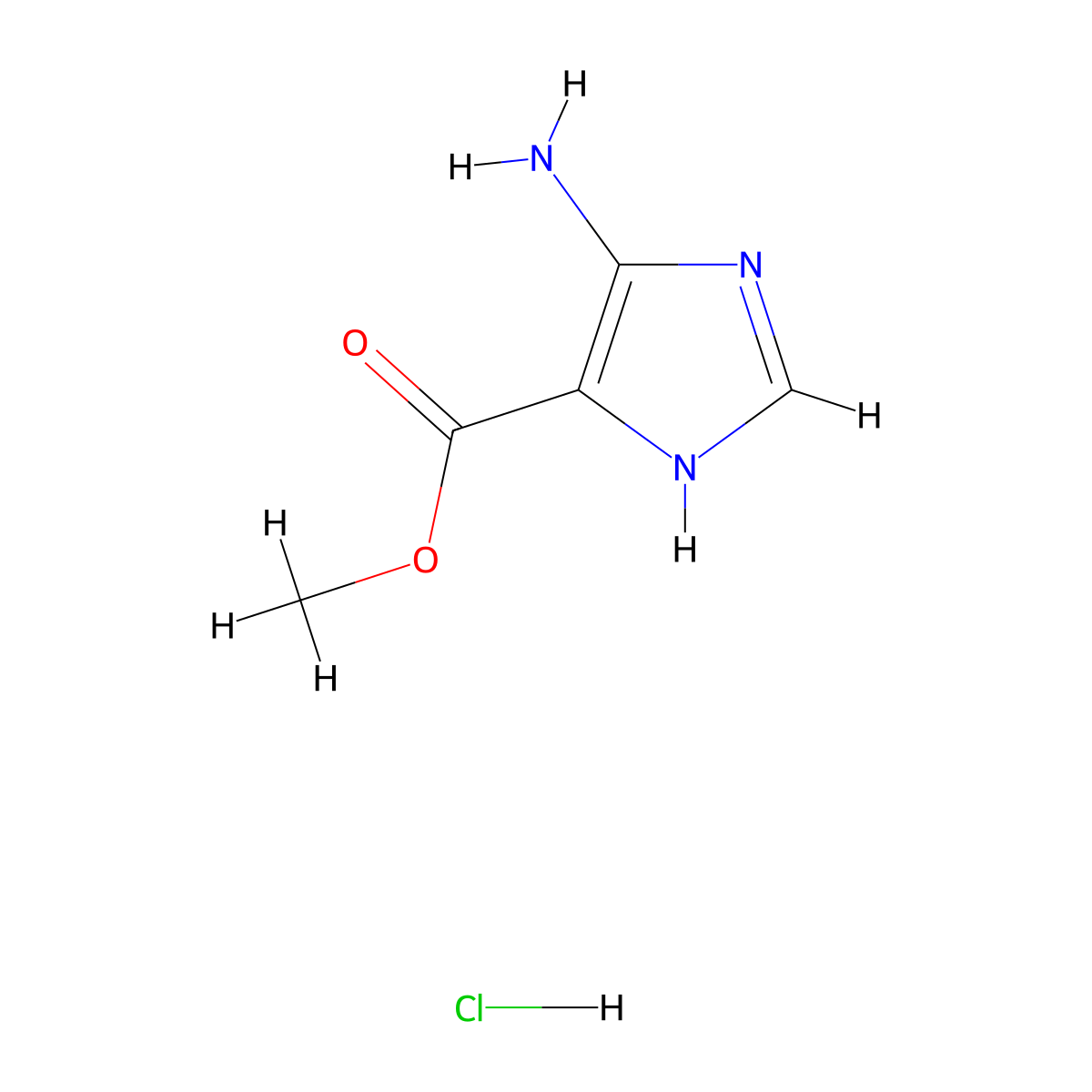 Methyl 5-amino-1H-imidazole-4-carboxylate hydrochloride molecular structure, CAS 116401-54-8