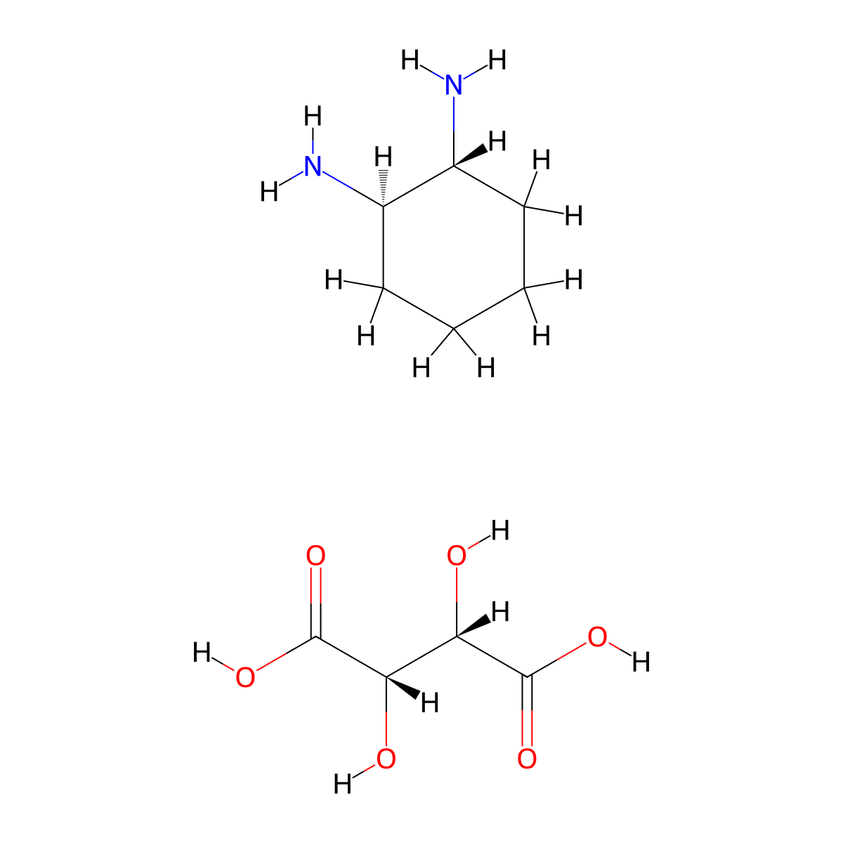 (2S,3S)-2,3-Dihydroxybutanedioic acid--(1R,2R)-cyclohexane-1,2-diamine (1/1) molecular structure, CAS 116407-32-0
