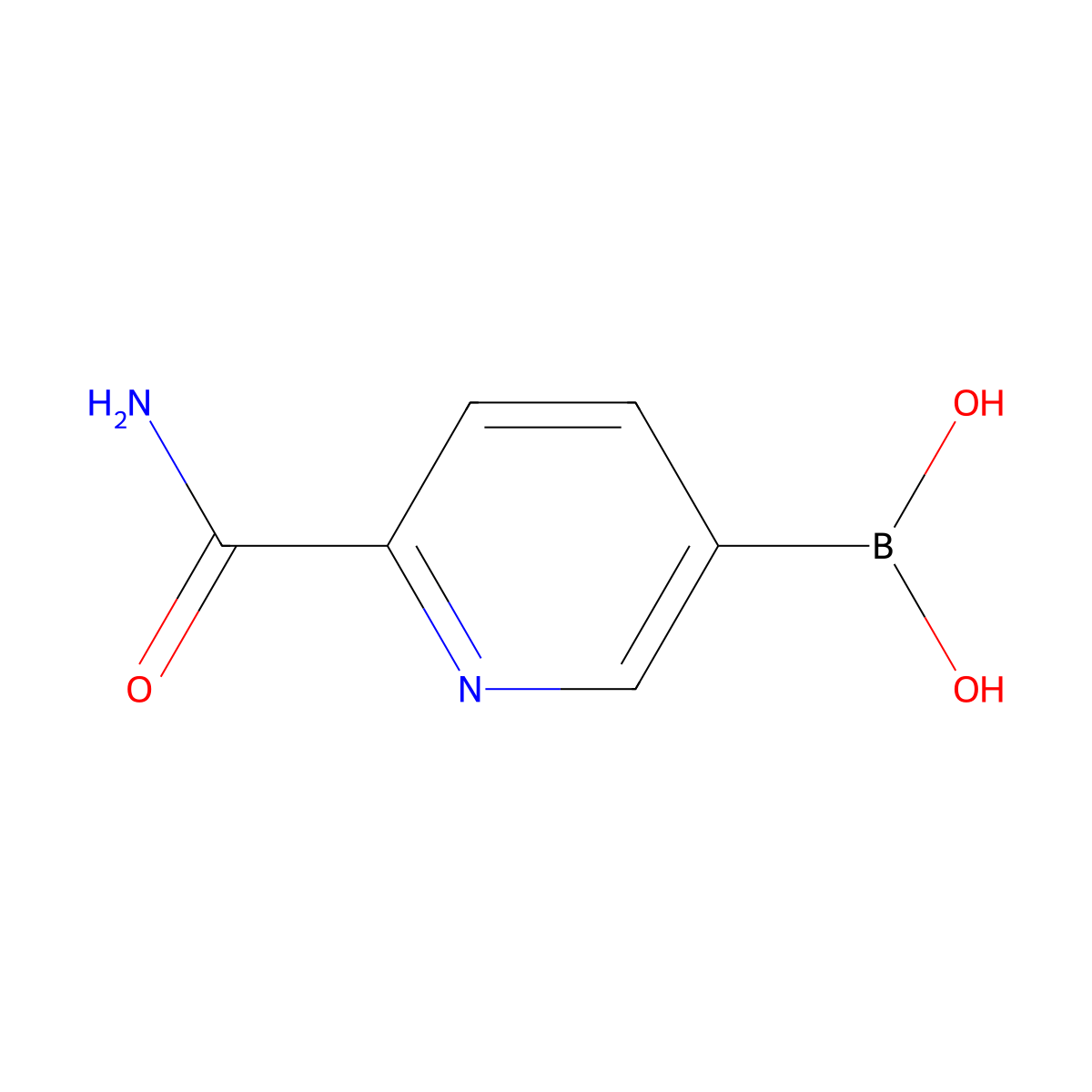 (6-Carbamoylpyridin-3-yl)boronic acid molecular structure, CAS 1164100-82-6