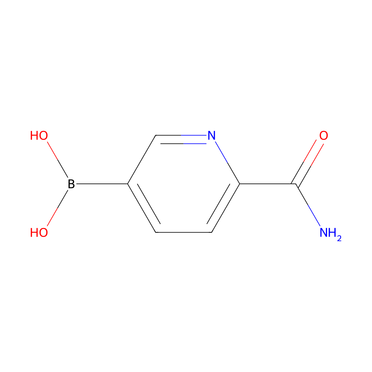 (6-Carbamoylpyridin-3-yl)boronic acid molecular structure, CAS 1164100-82-6