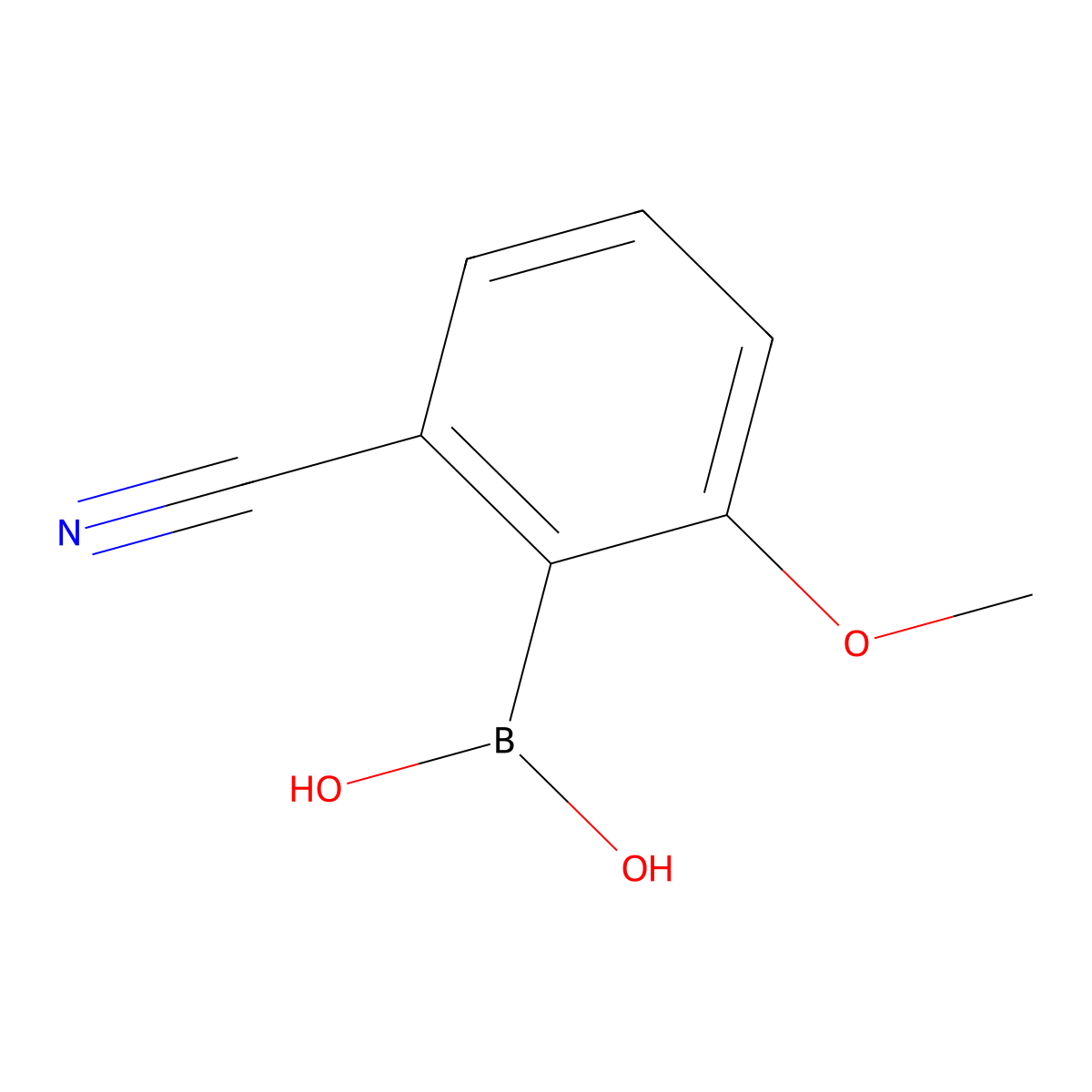 2-Cyano-6-methoxyphenylboronic Acid molecular structure, CAS 1164100-85-9