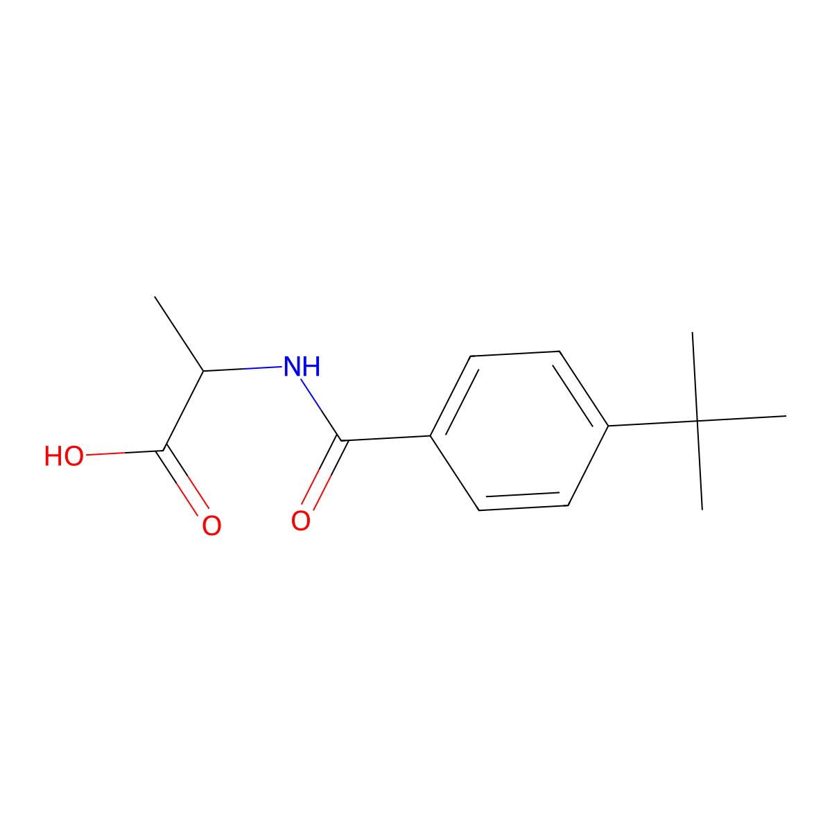 (2S)-2-[(4-tert-butylbenzoyl)amino]propanoic acid molecular structure, CAS 1164102-16-2