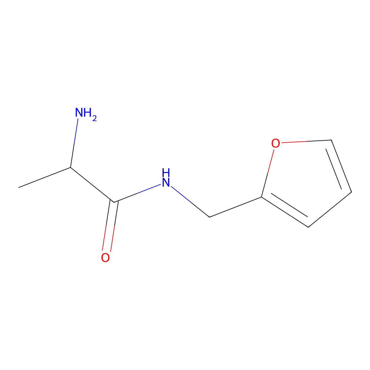 2-amino-N-(furan-2-ylmethyl)propanamide molecular structure, CAS 1164109-23-2