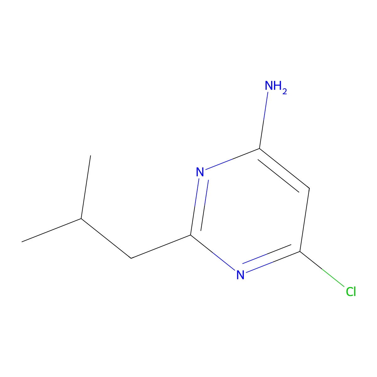 6-Chloro-2-isobutylpyrimidin-4-amine molecular structure, CAS 1164116-14-6