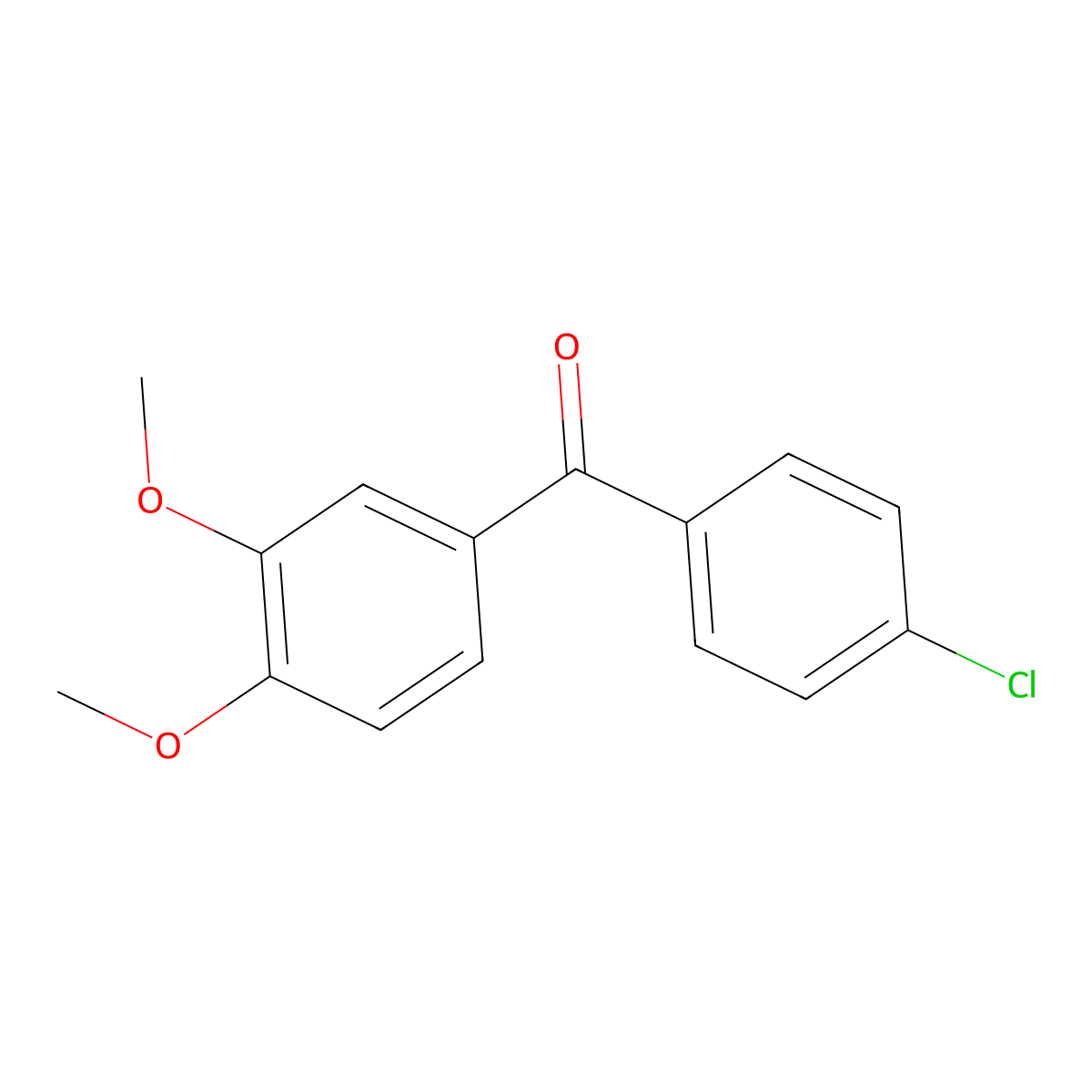 (4-Chlorophenyl)(3,4-dimethoxyphenyl)methanone molecular structure, CAS 116412-83-0