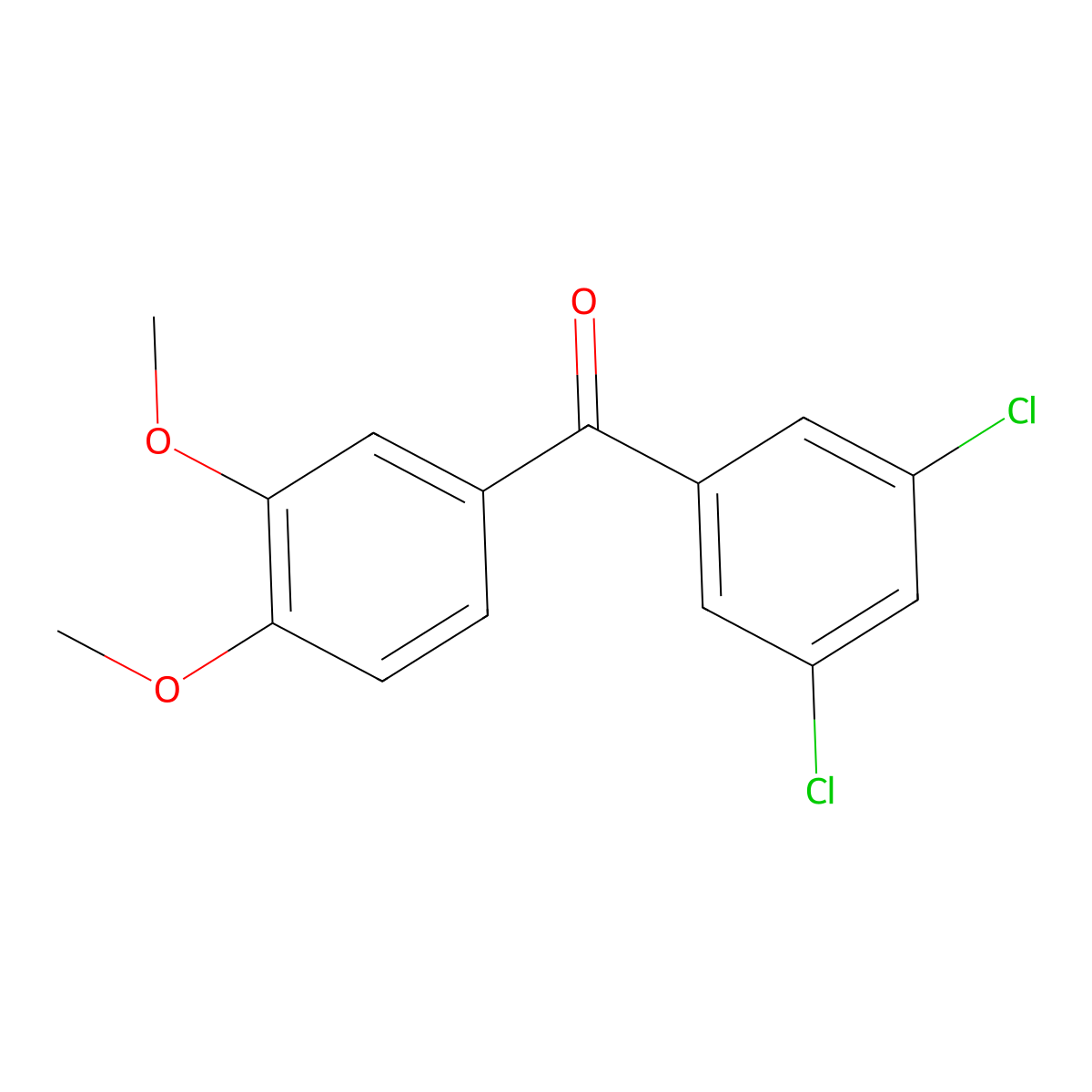 3,5-Dichloro-3',4'-dimethoxybenzophenone molecular structure, CAS 116412-97-6
