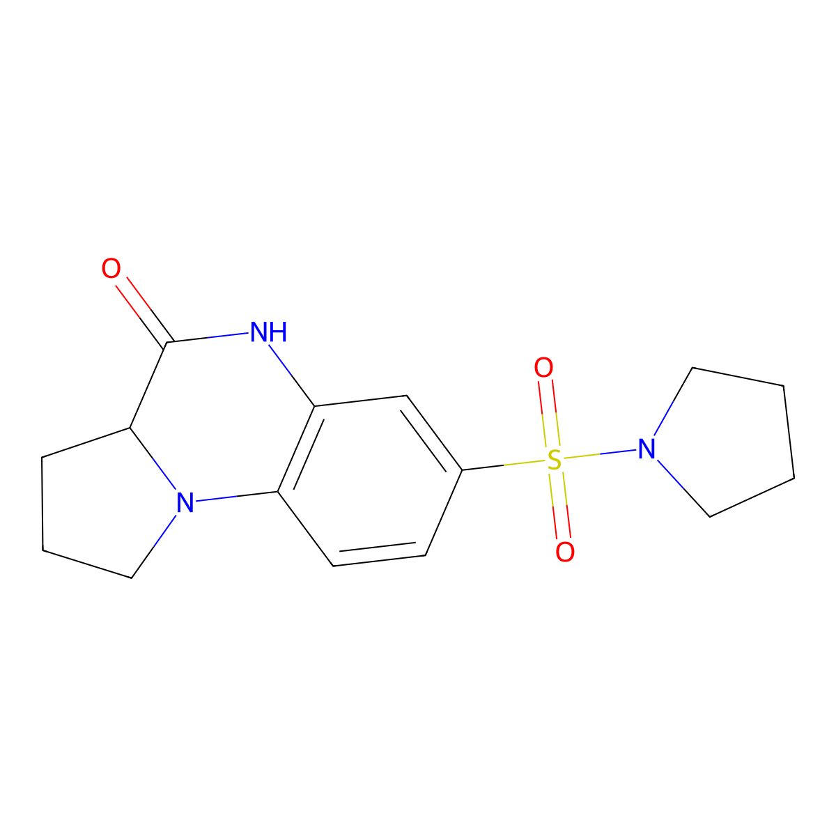 7-(1-pyrrolidinylsulfonyl)-1,2,3,3a-tetrahydropyrrolo[1,2-a]quinoxalin-4(5H)-one molecular structure, CAS 1164124-56-4