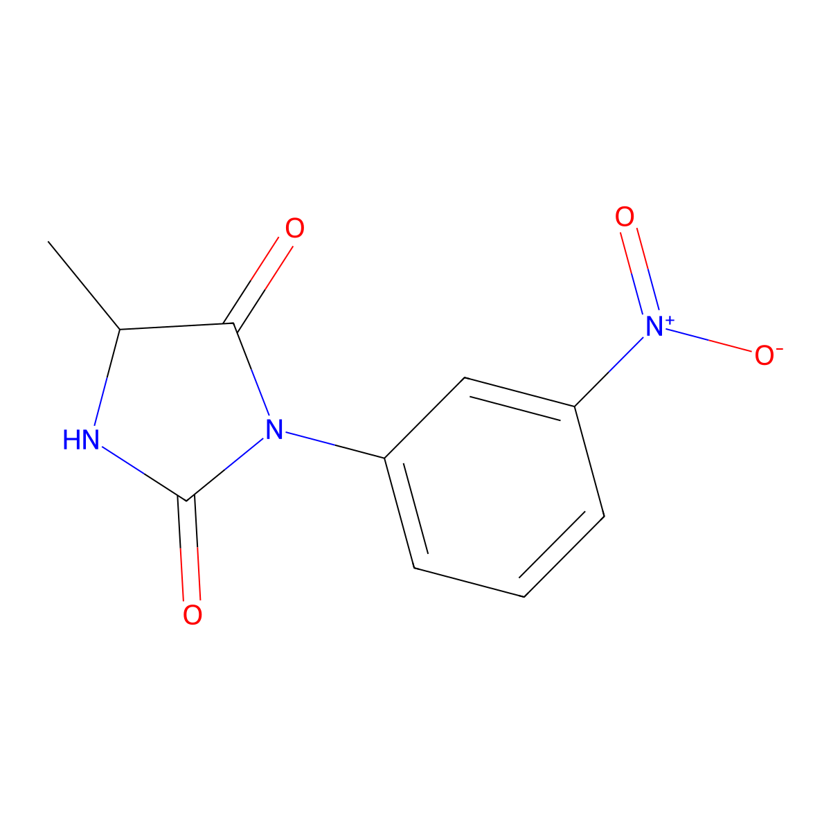 5-Methyl-3-(3-nitrophenyl)-1,3-diazolidine-2,4-dione molecular structure, CAS 1164136-75-7