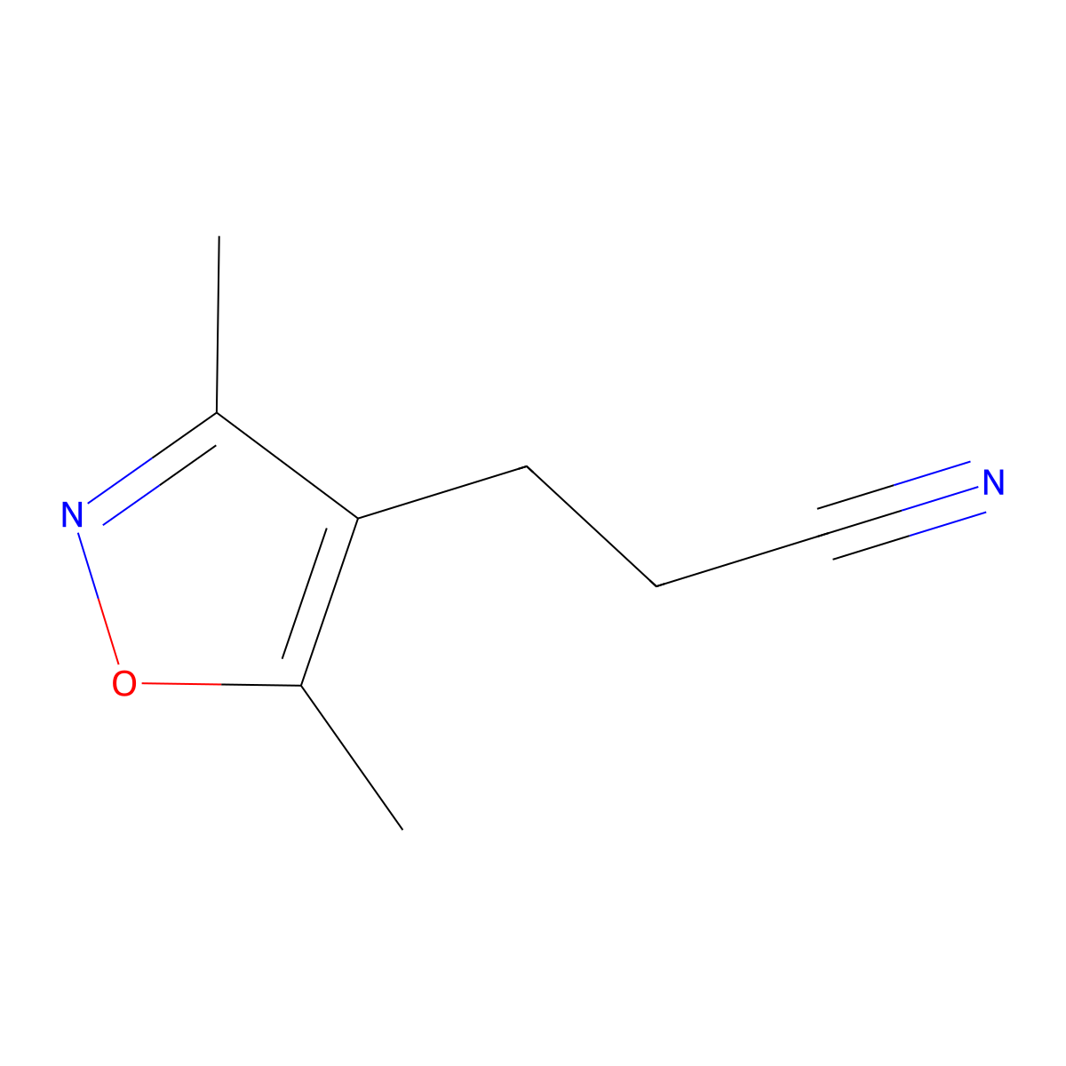 3-(3,5-Dimethyl-1,2-oxazol-4-yl)propanenitrile molecular structure, CAS 116422-98-1