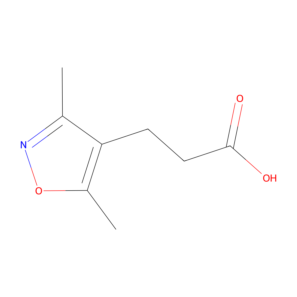 3-(Dimethyl-1,2-oxazol-4-yl)propanoic acid molecular structure, CAS 116423-07-5
