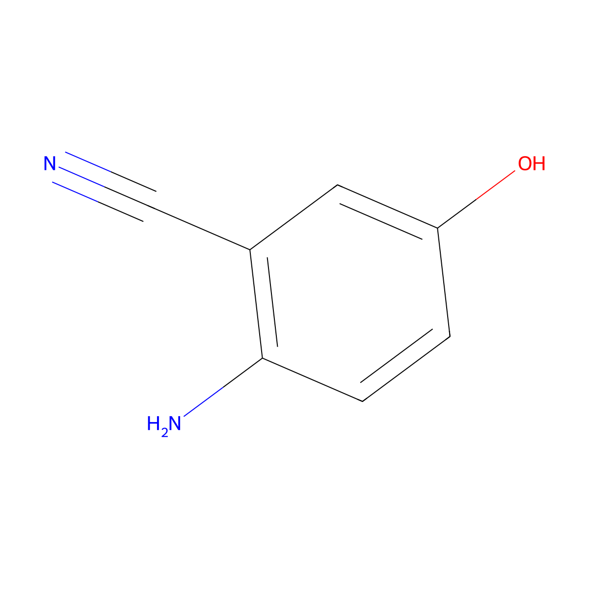 2-Amino-5-hydroxybenzonitrile molecular structure, CAS 116423-58-6